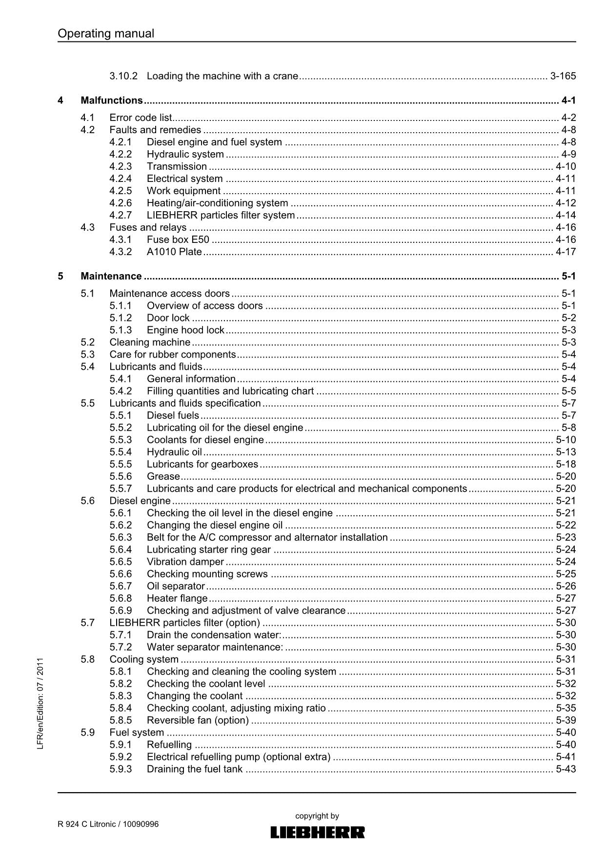 Liebherr R924 C Litronic Excavator Operators manual serial 31057