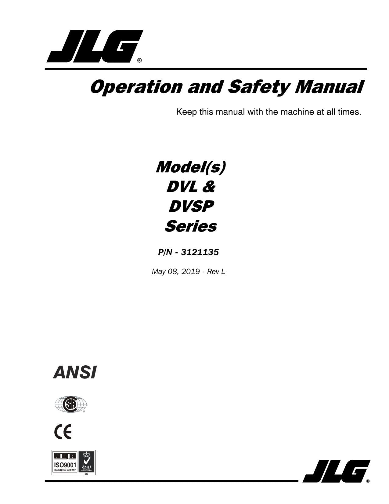 Manual del operador del mástil vertical JLG 15DVL 15DVSP 20DVL 20DVSP