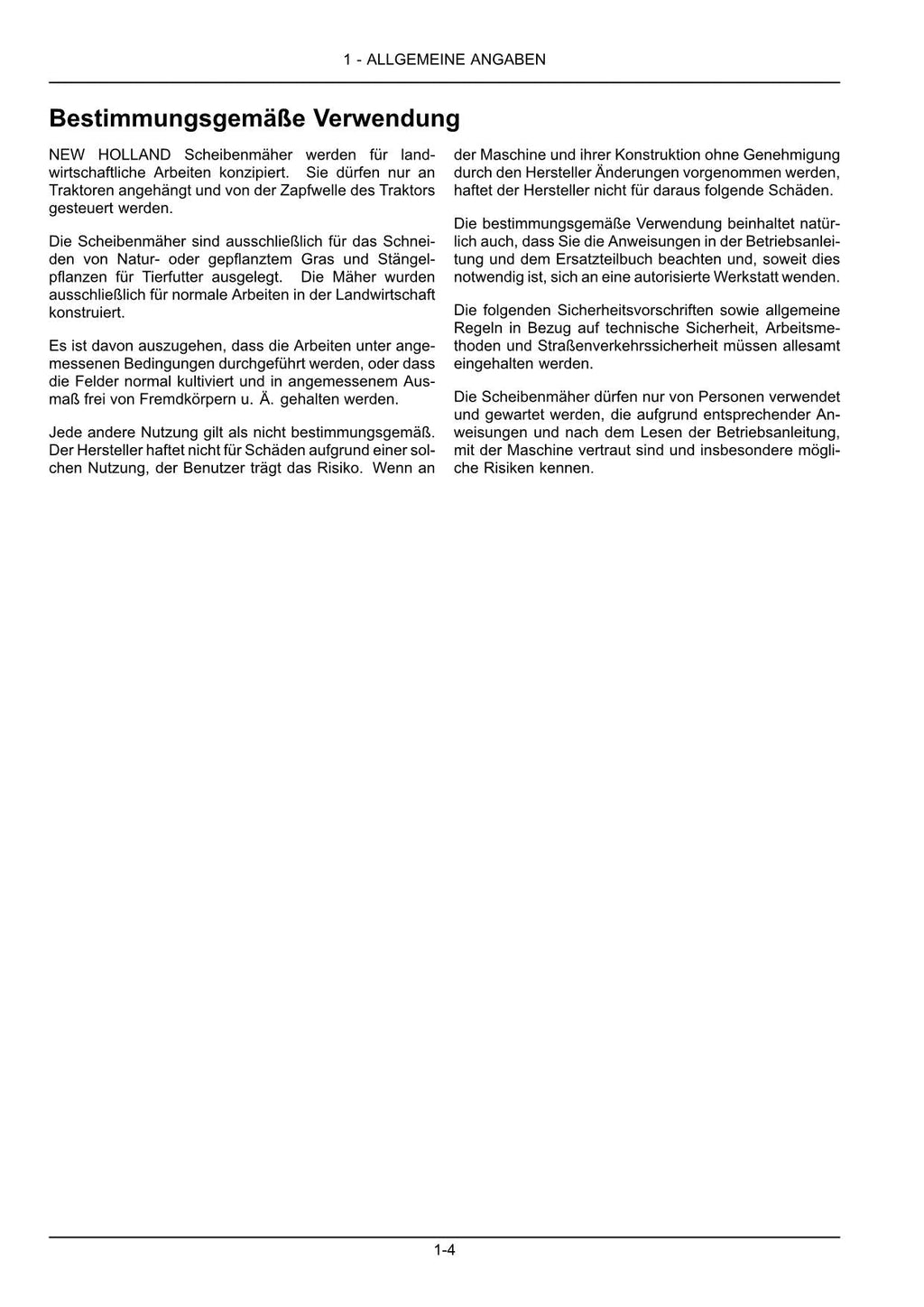 New Holland DISCCUTTER 280 320 Scheibenmäher Betriebsanleitung