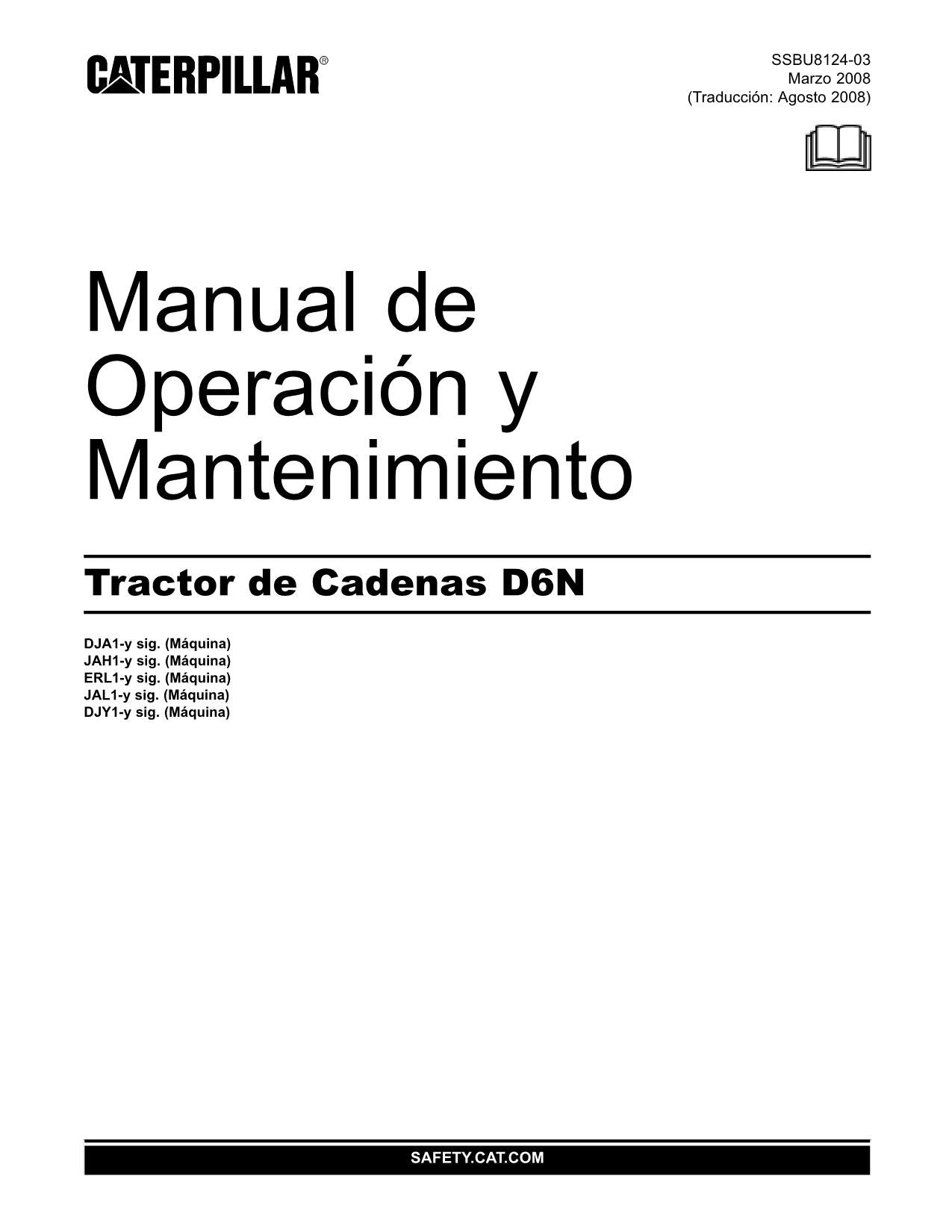Caterpillar D6N Tractor de Cadenas Manual de Operación y Mantenimiento SSBU8124