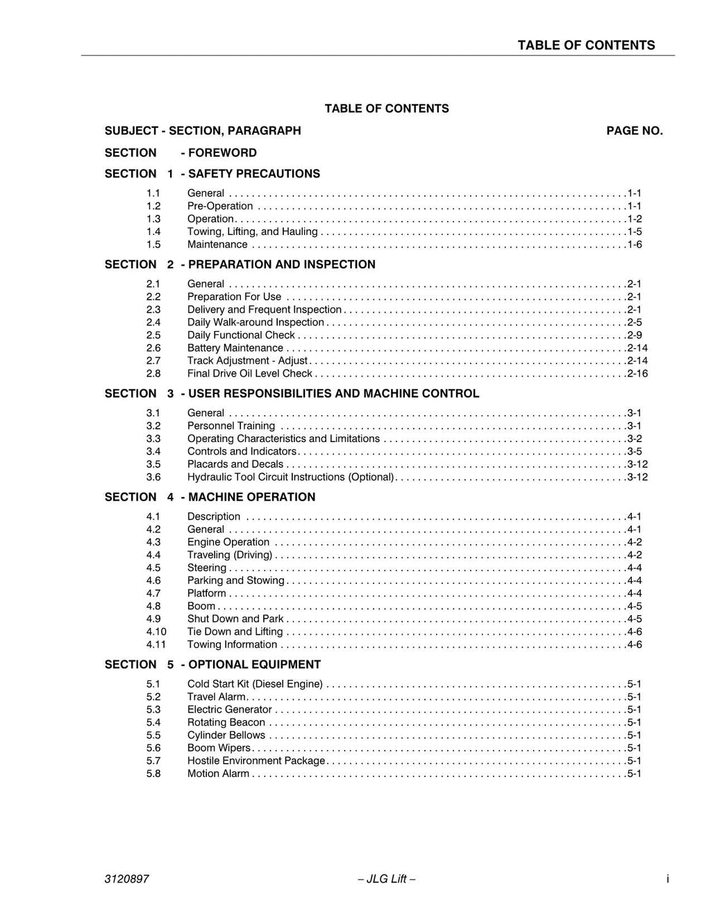 Manual del operador de mantenimiento y operación de plataformas elevadoras JLG 600SC 600SJC 660SJC 3120897