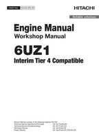 HITACHI 6UZ1 INTERIM TIER 4 COMPATIBLE ENGINE WORKSHOP SERVICE MANUAL