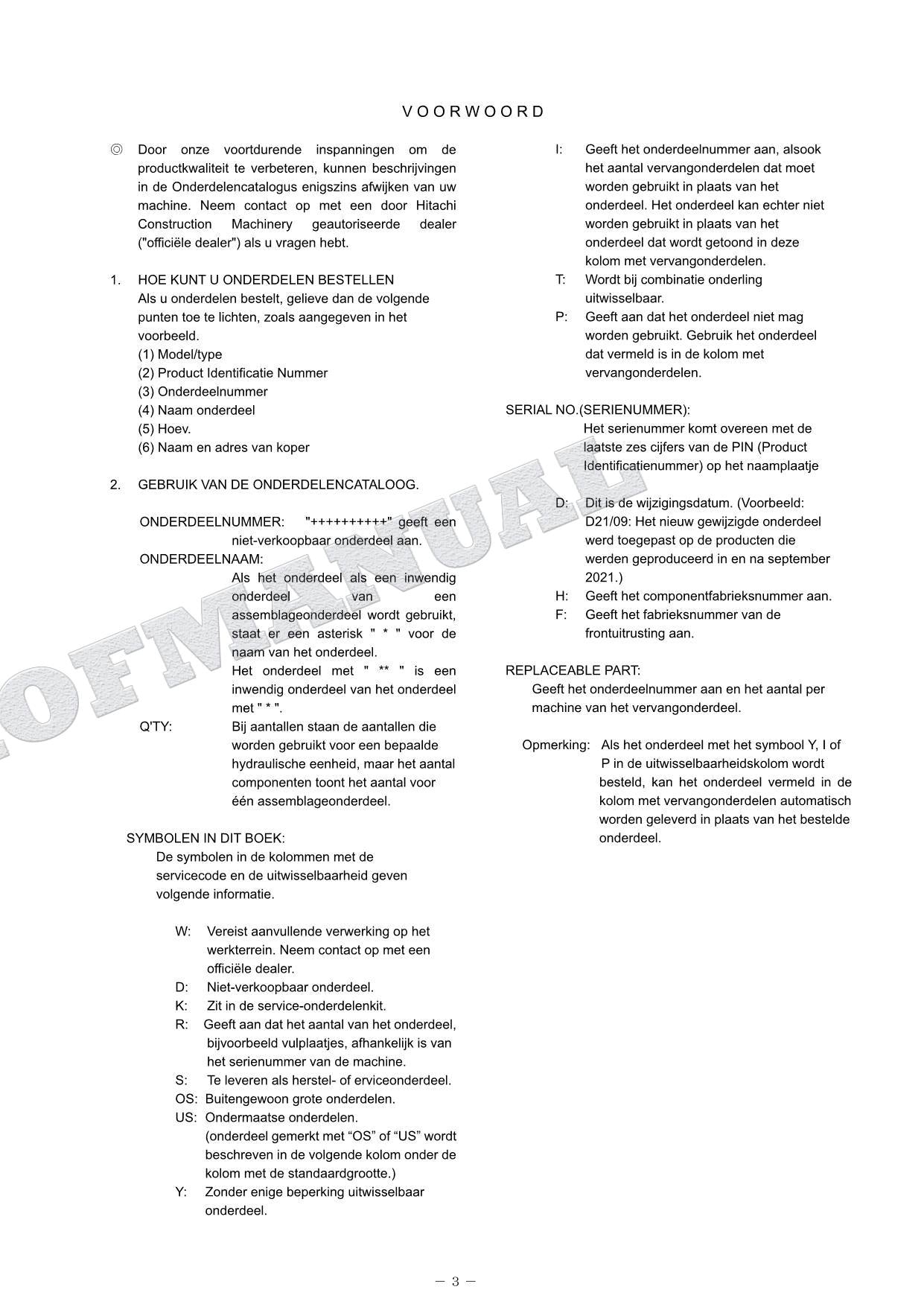 Manual del catálogo de piezas del motor HITACHI ZX75US-7 ZX85USB-7 4TNV98CT-L2WHB6