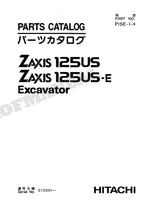 HITACHI ZAXIS ZX125US ZX125US-E Excavator Parts Catalog Manual SN 010001-