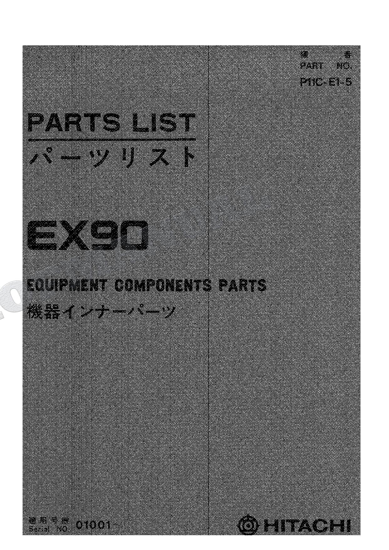 HITACHI EX90 Equipment Component Excavator Parts Catalog Manual