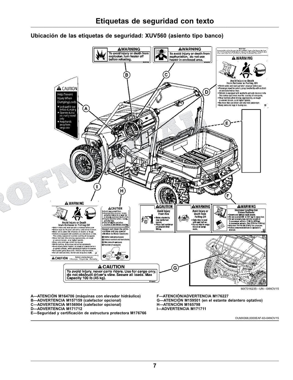 John Deere XUV560E XUV560E S4 cocodrilo Manual del Operador Español SN 010001-