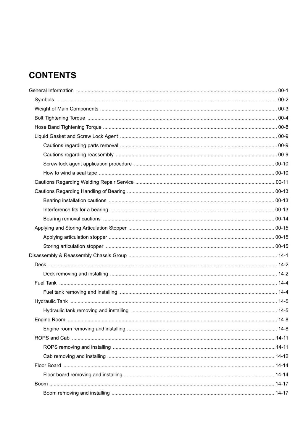 Hitachi ZW550 Wheel Loader Workshop Manual W11C5-E-01
