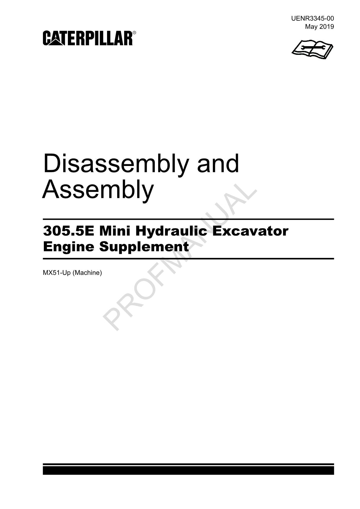Manual de servicio suplementario del motor de la excavadora Caterpillar 305.5E Desmontaje y montaje