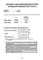 Liebherr A912 Litronic Hydraulikbagger Betriebsanleitung ser 359/101