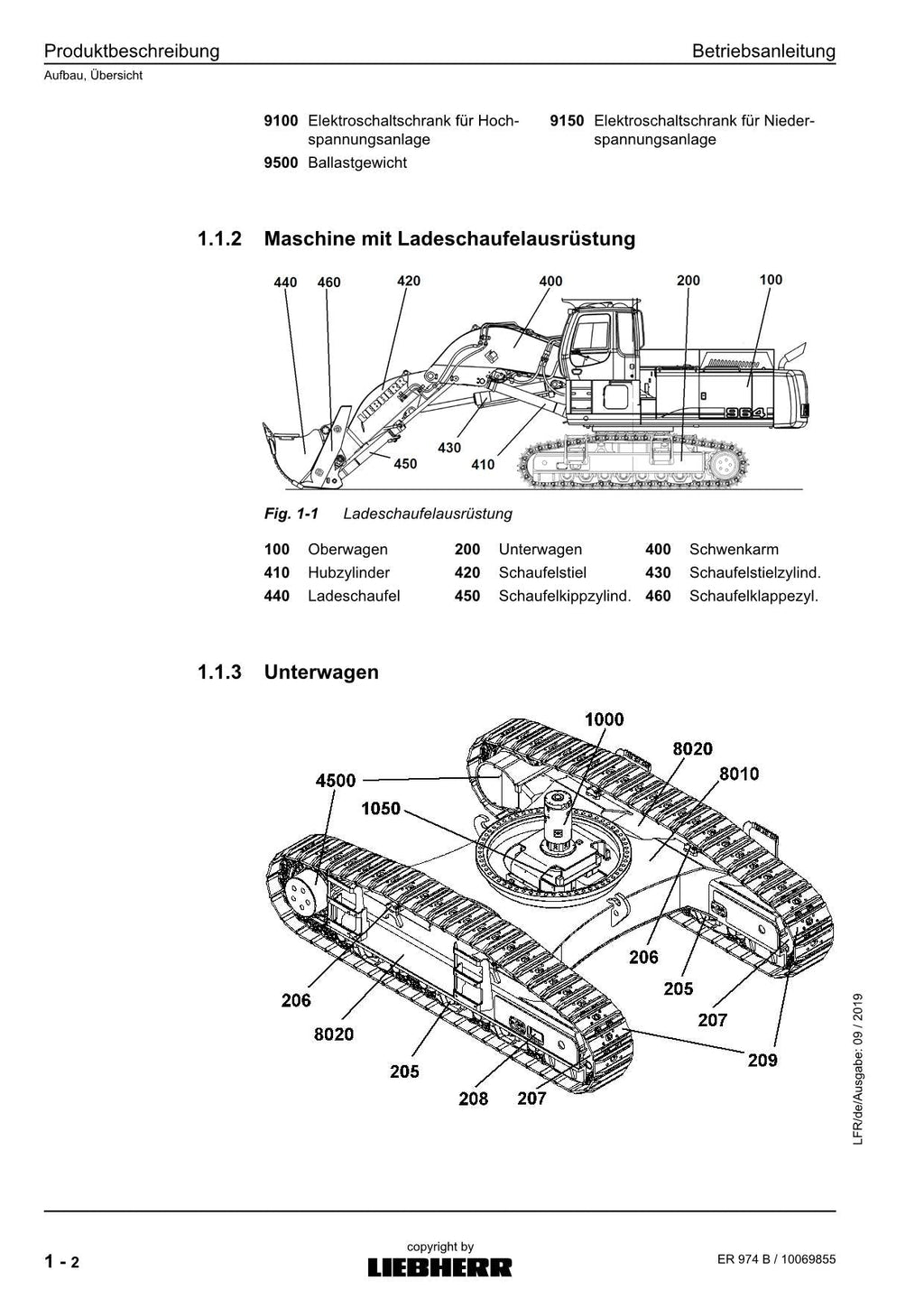 Liebherr ER974 B Hydraulikbagger Betriebsanleitung