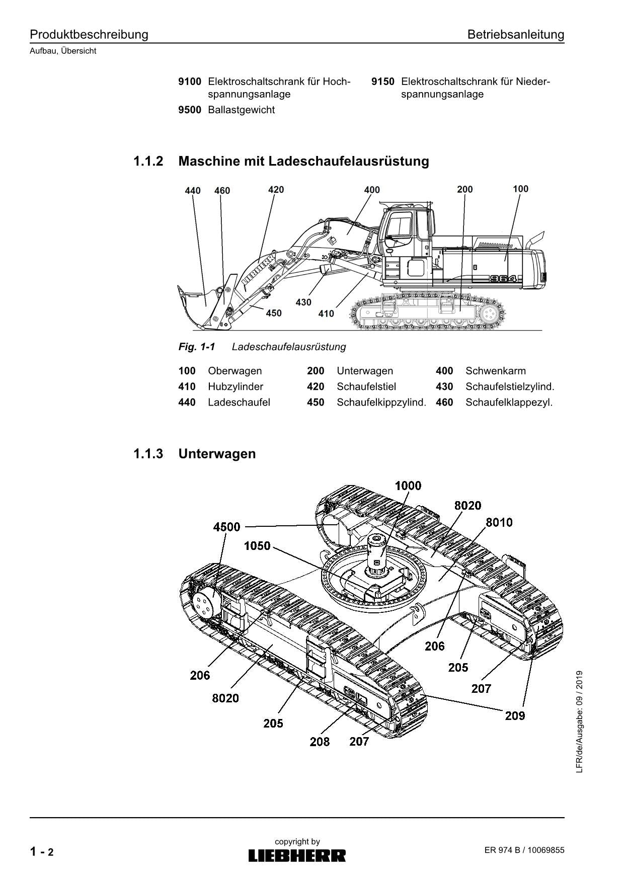 Liebherr ER974 B Hydraulikbagger Betriebsanleitung