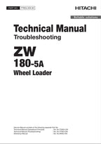 Hitachi ZW180-5A Wheel Loader Technical Manual Troubleshooting +Schematics