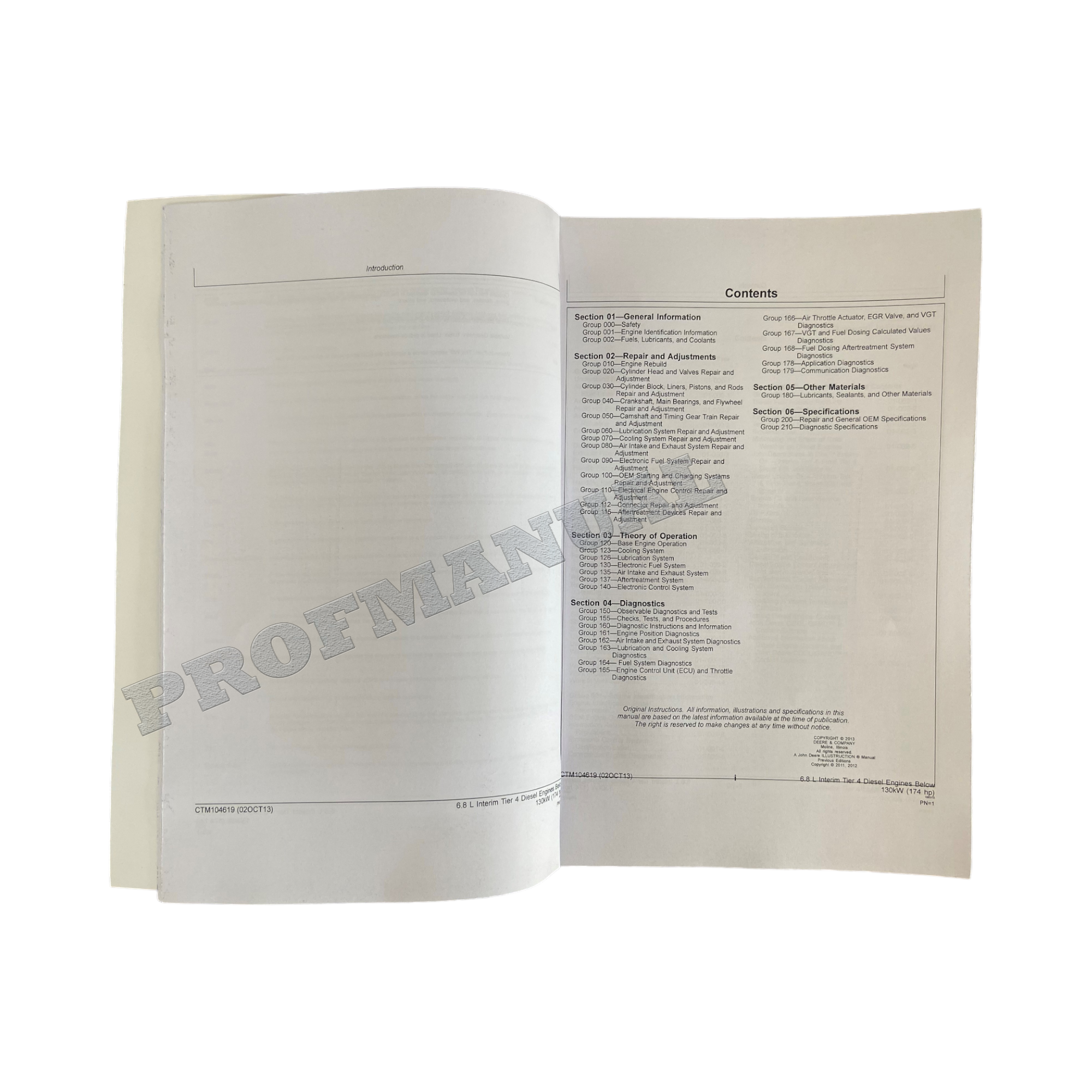 John Deere 6068 6.8L Engine Level 23 ECU REPAIR SERVICE MANUAL CTM104619