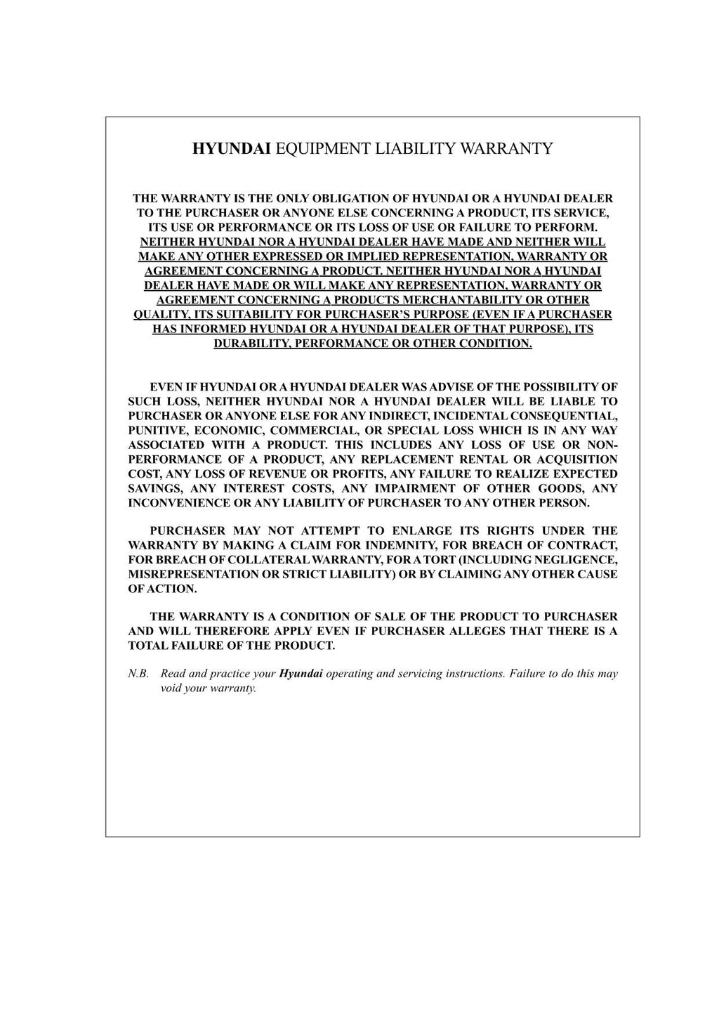 Hyundai HSL500T SKID STEER LOADER Operators Maintenance Manual