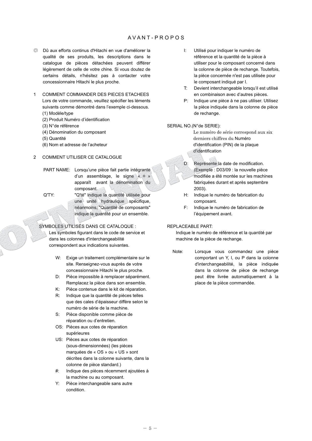 HITACHI ZAXIS ZX130L-5B Forestry Excavator Parts Catalog Manual SN 090001