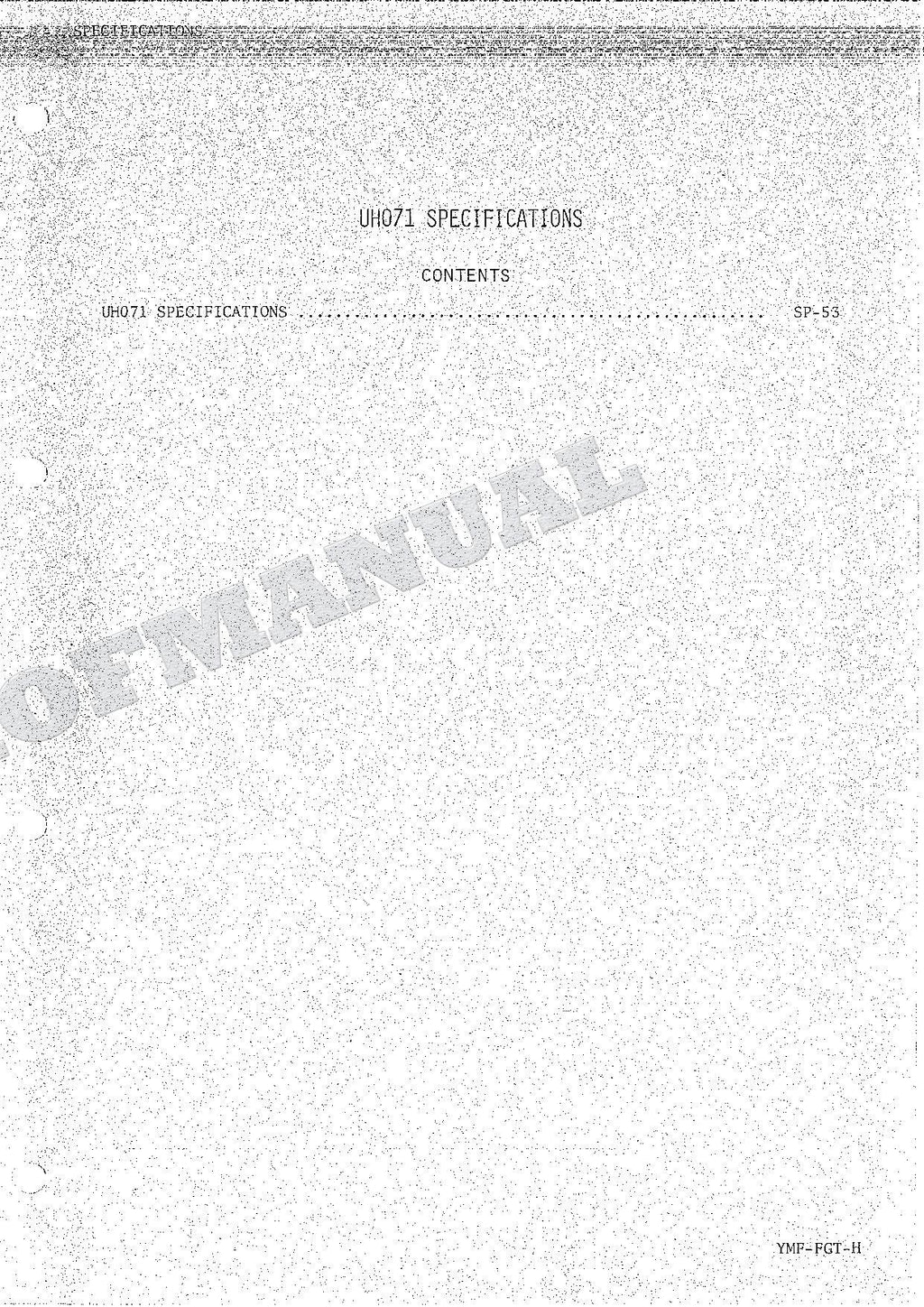 HITACHI UH071 Excavator Excavator Service Manual