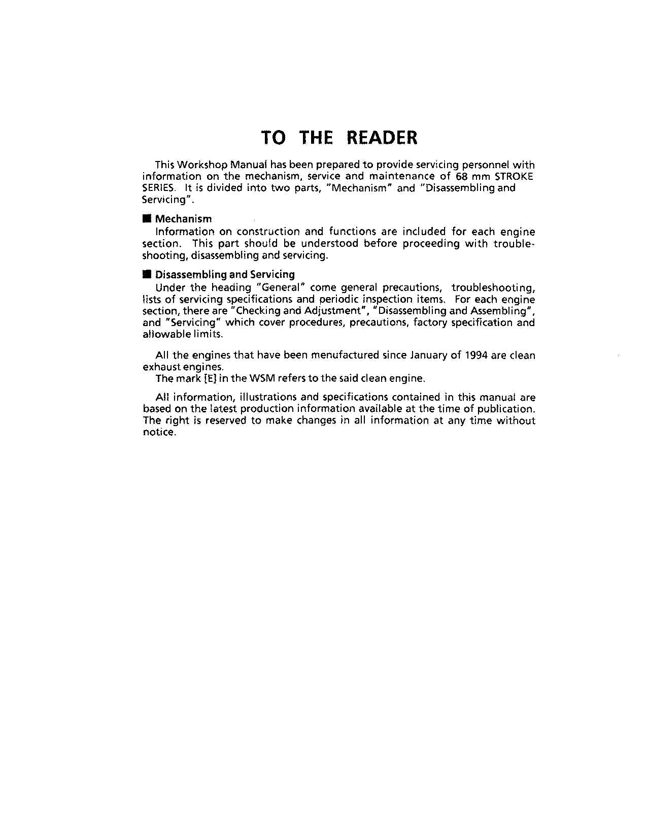 Hitachi HX64B-2 EX8-2B 68mm stroke series Engine Service manual