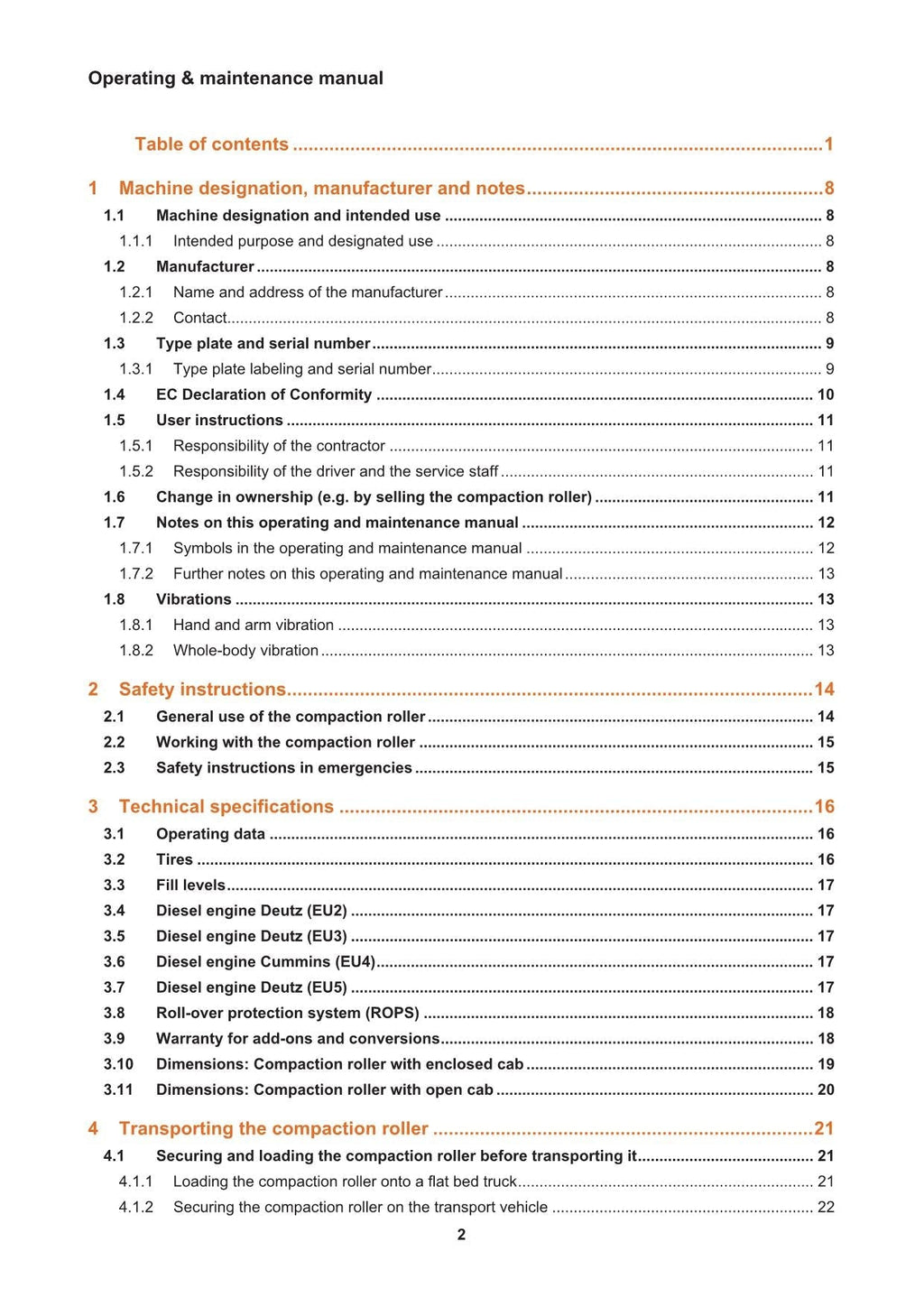 Hyundai HR110 120 140C-9 TIER4F ROAD ROLLER Operators Maintenance Manual