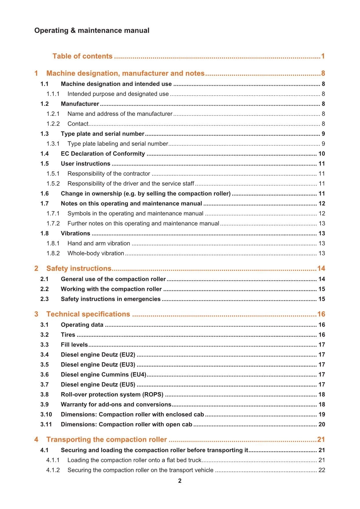 Hyundai HR110 120 140C-9 TIER4F ROAD ROLLER Operators Maintenance Manual