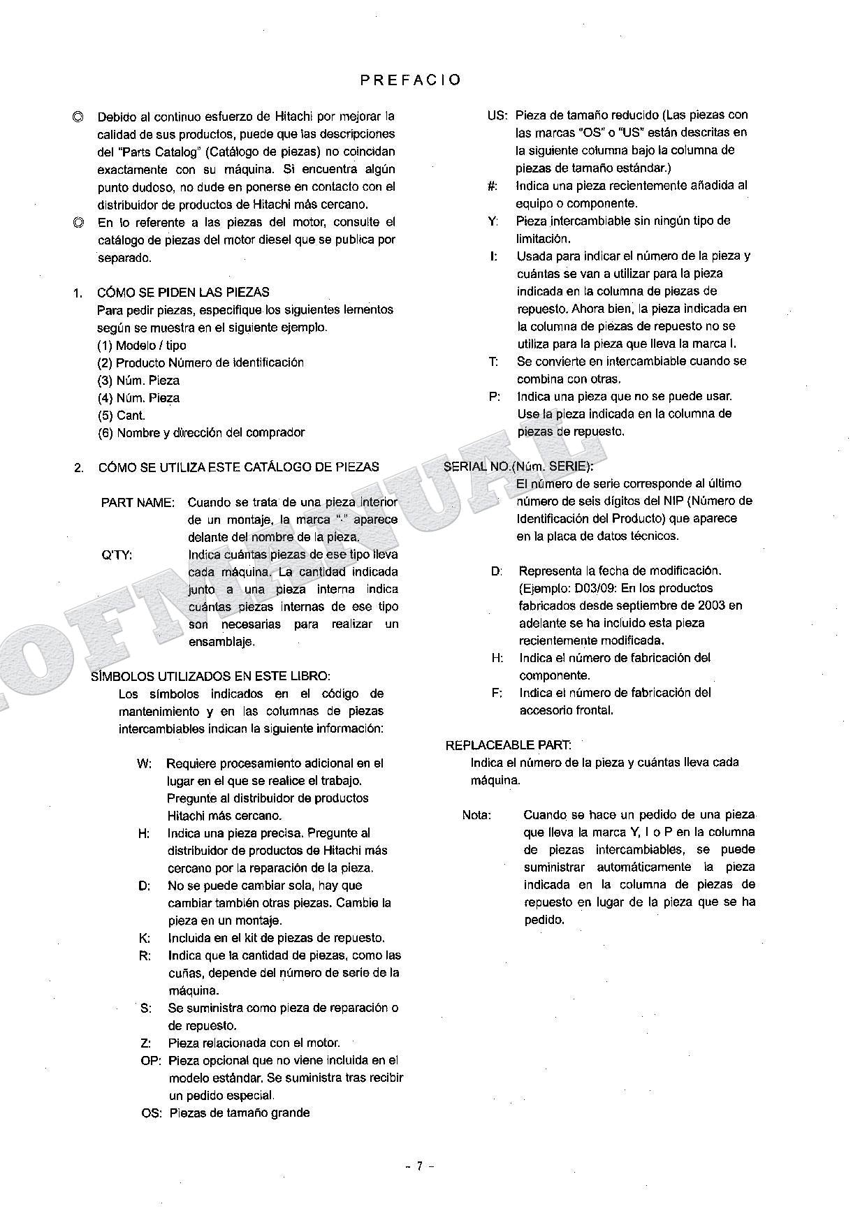 HITACHI ZAXIS ZX75US-A ZX85US Excavator Parts Catalog Manual