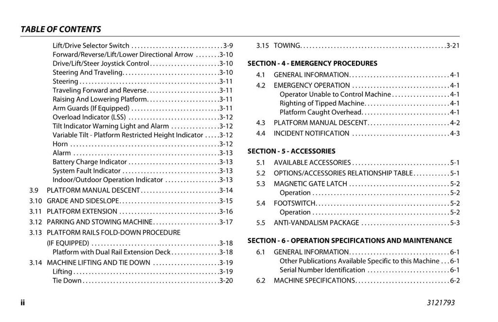 JLG ES1330L ES1530L Scissor Lift Maintenance Operation Operators Manual 3121793