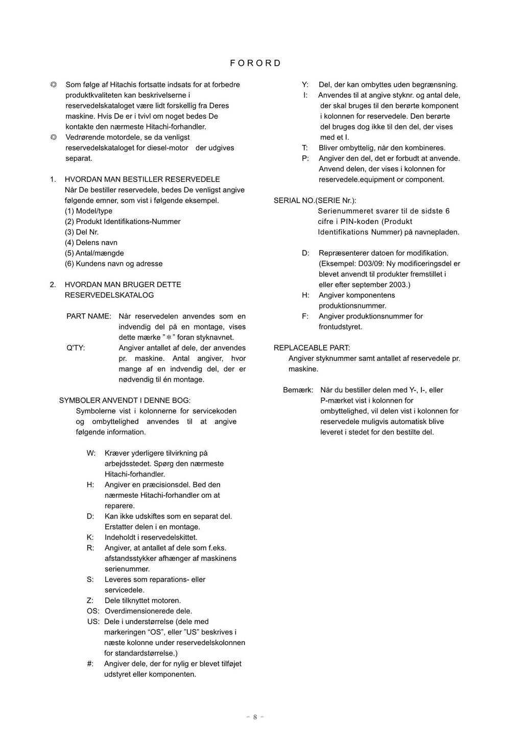 Hitachi ZW180-5A Wheel Loader Parts Catalog Manual SN 000101-up