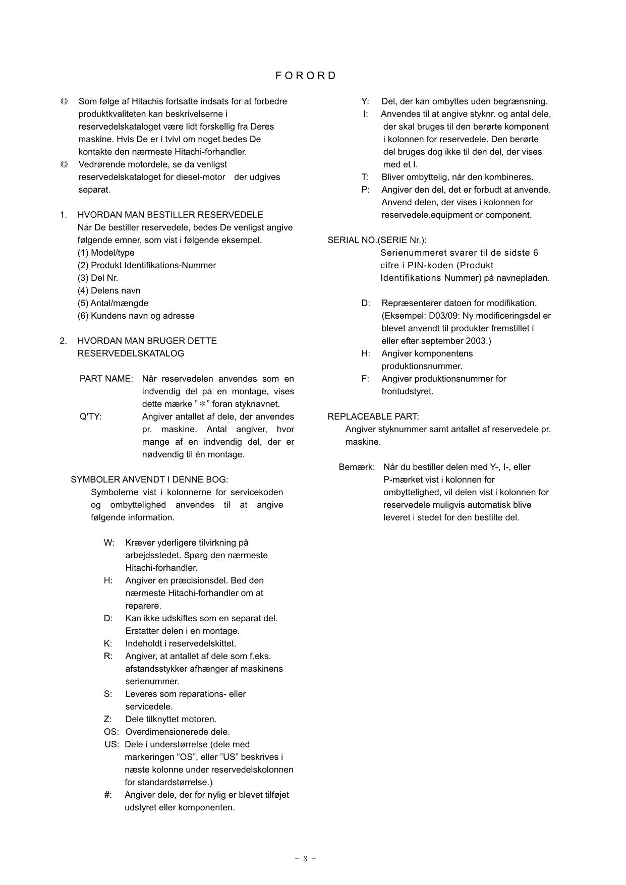 Hitachi ZW180-5A Wheel Loader Parts Catalog Manual SN 000101-up