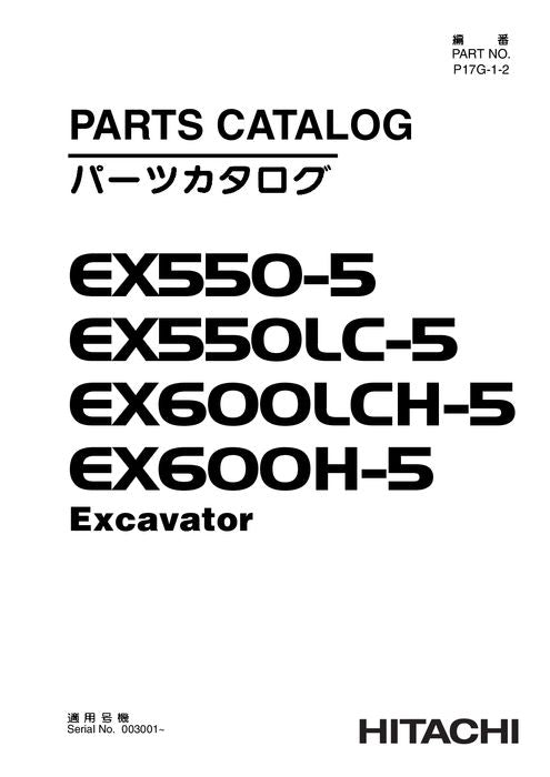 Manual del catálogo de piezas de la excavadora Hitachi EX550-5 EX550LC-5 EX600H-5 EX600LCH-5
