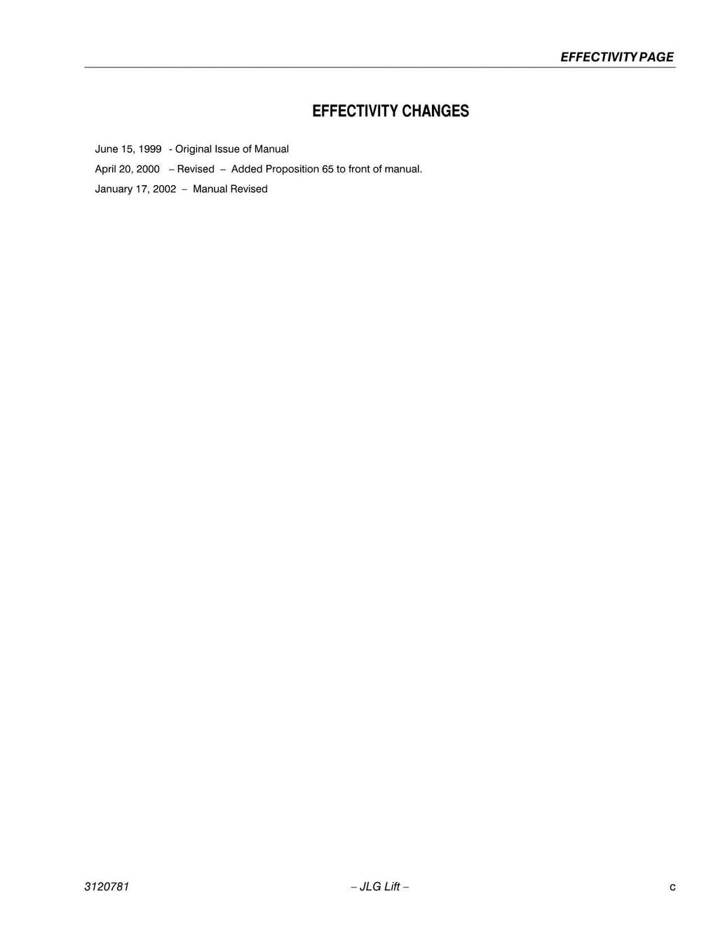 Manual del operador del mástil vertical JLG 20EL 25EL 30EL 36EL 41EL