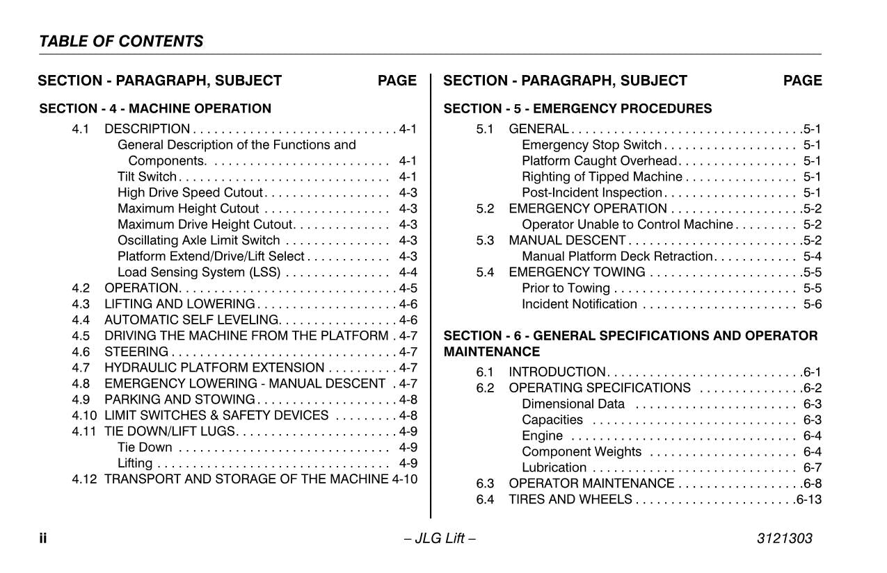LIFTLUX 210-25 245-25 Scissor Lift Maintenance Operators Manual 3121303