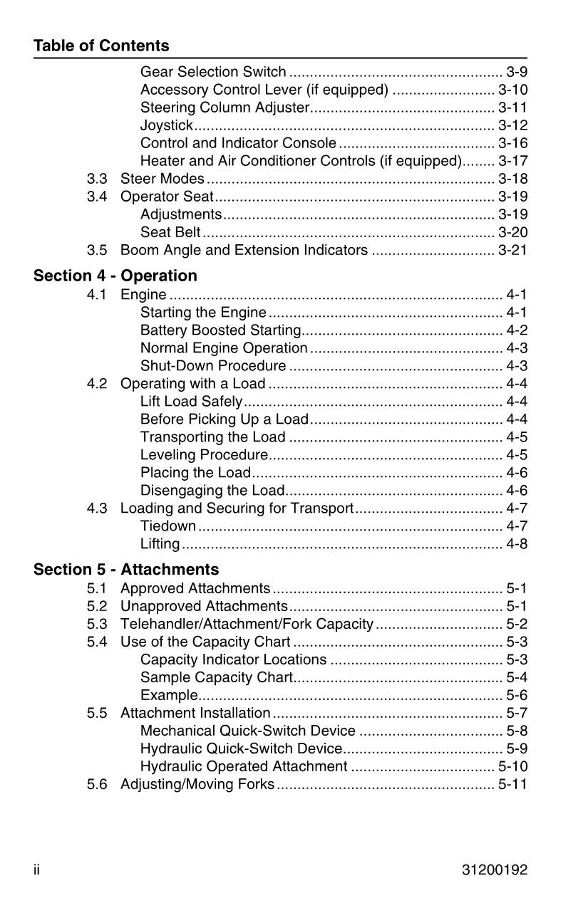 Manual del operador de mantenimiento y operación del manipulador telescópico JLG G5-19A G6-23A