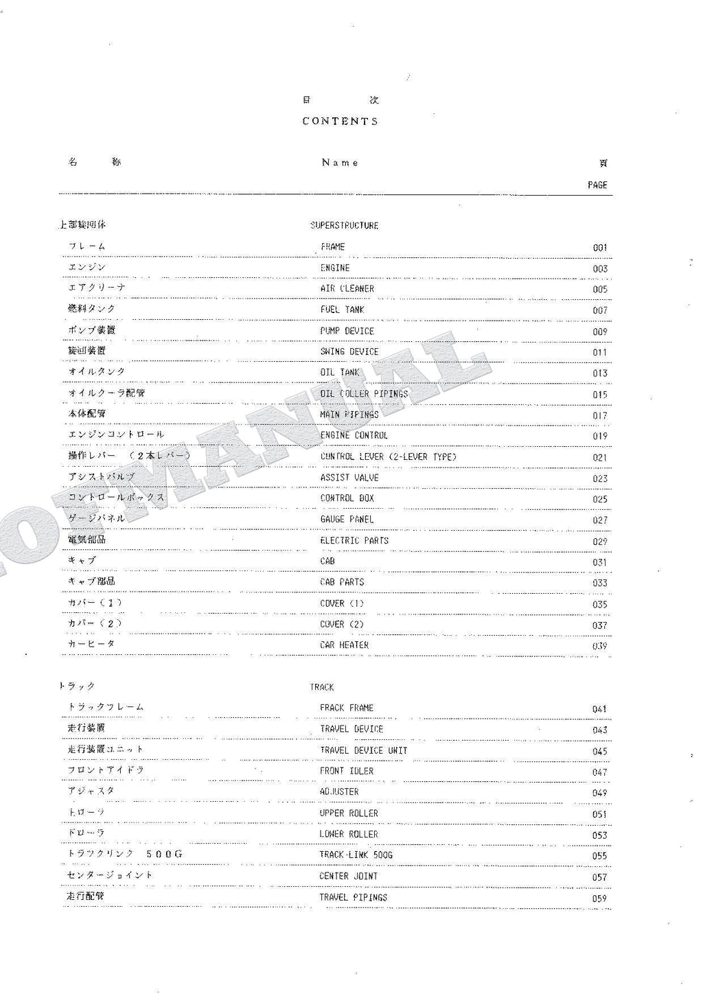 HITACHI UH043 Excavator Parts Catalog Manual EP735-2-1
