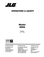 Manual del operador de mantenimiento y operación de la plataforma elevadora JLG 40HA