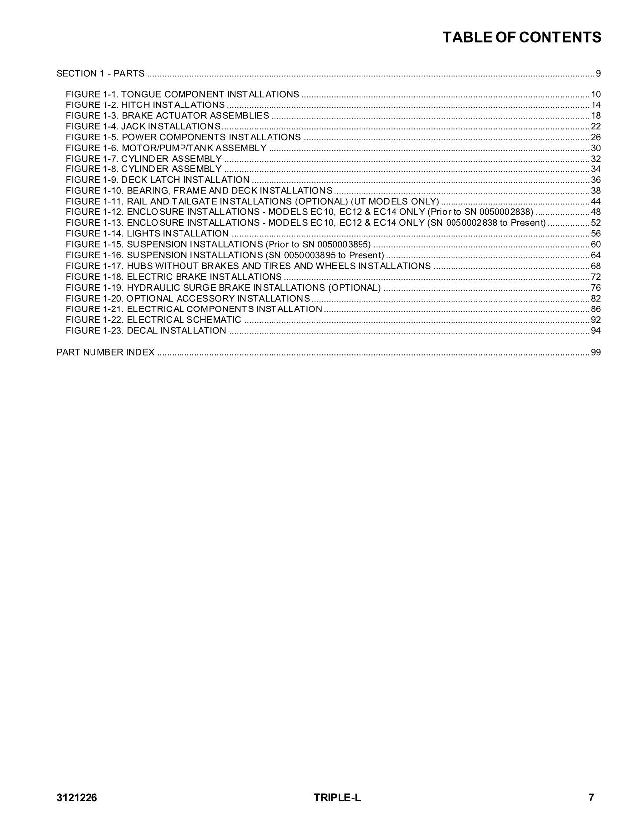 Manual del catálogo de piezas del remolque JLG 1012 1014 248 449 4610 7610 7612 7614 7616