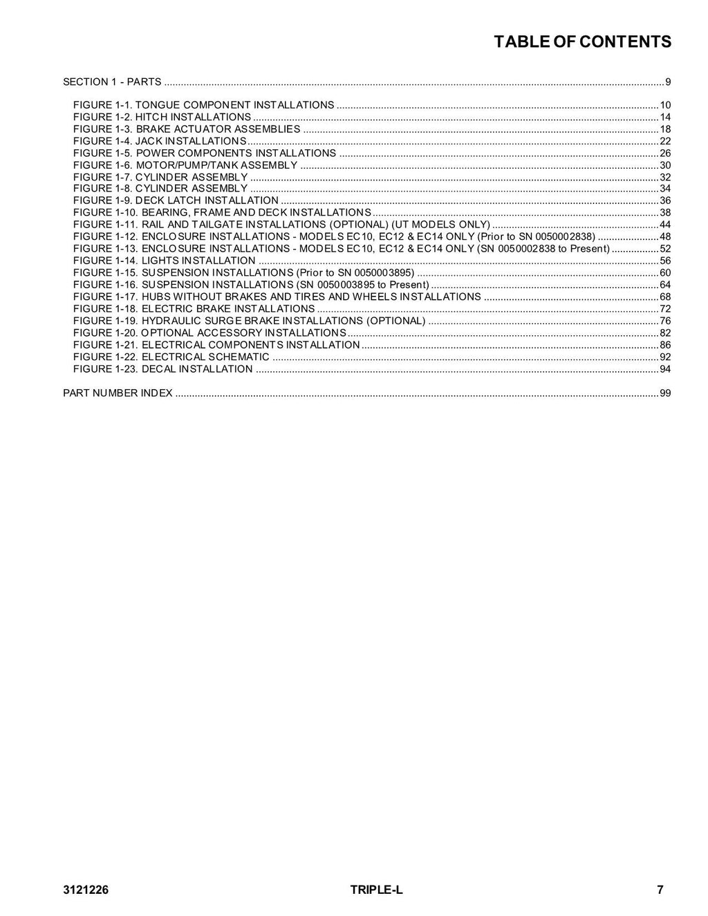 JLG UT49 UT610 UT612 UT614 UT912 UT914 Trailer Parts Catalog Manual
