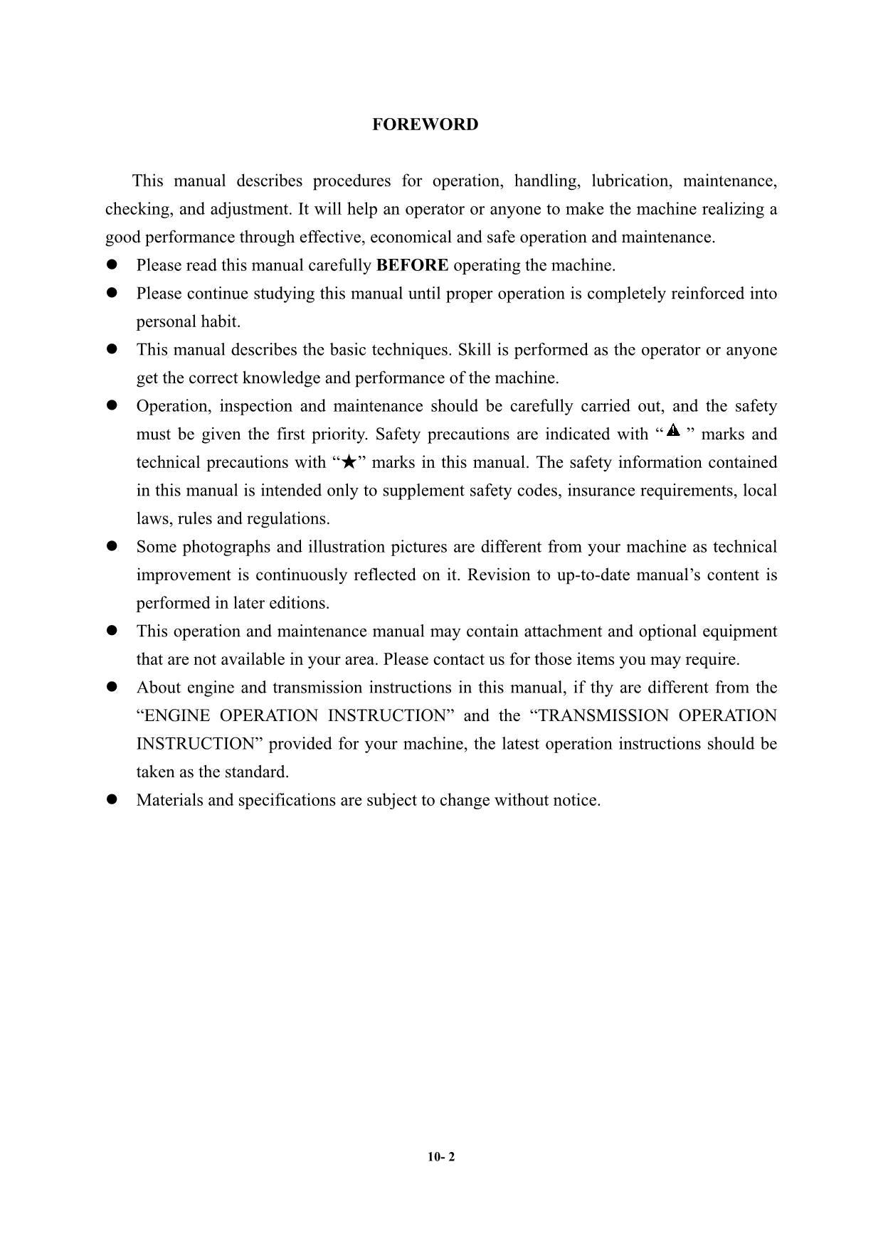 Hyundai HG130 MOTOR GRADER Operators Maintenance Manual
