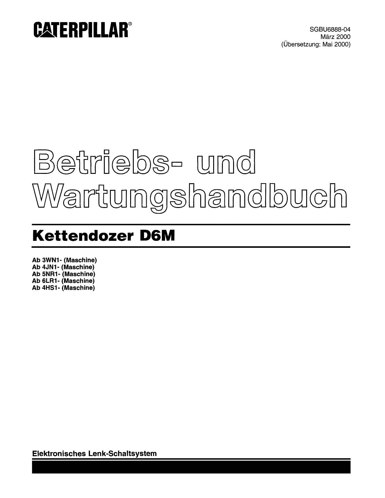 Caterpillar D6M Dozer Betriebsanleitung Wartungshandbuch Buch