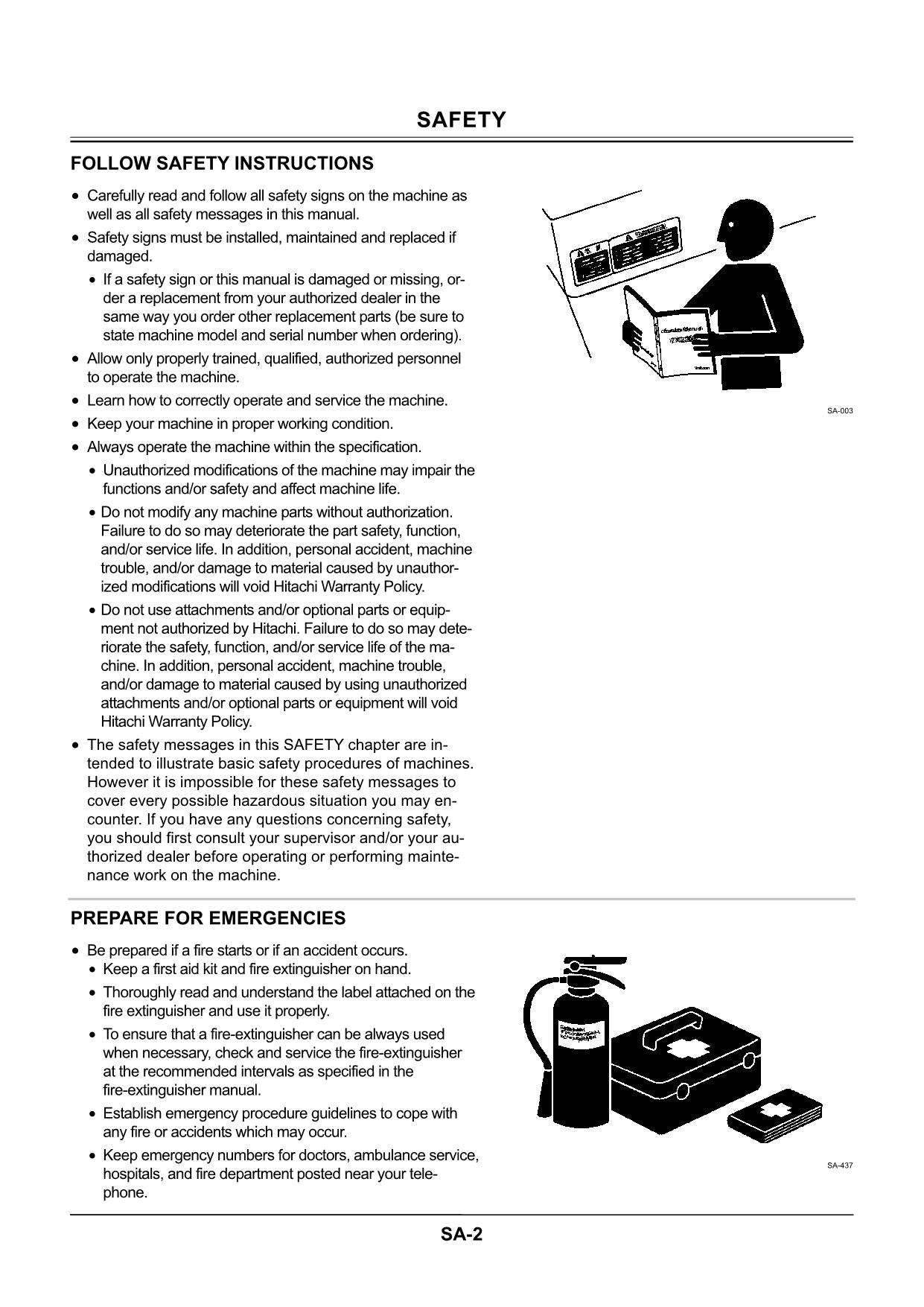 Hitachi ZX35U-5NZX50U-5NZX60USB-5N Angle Blade Service manual T1YA-E-01