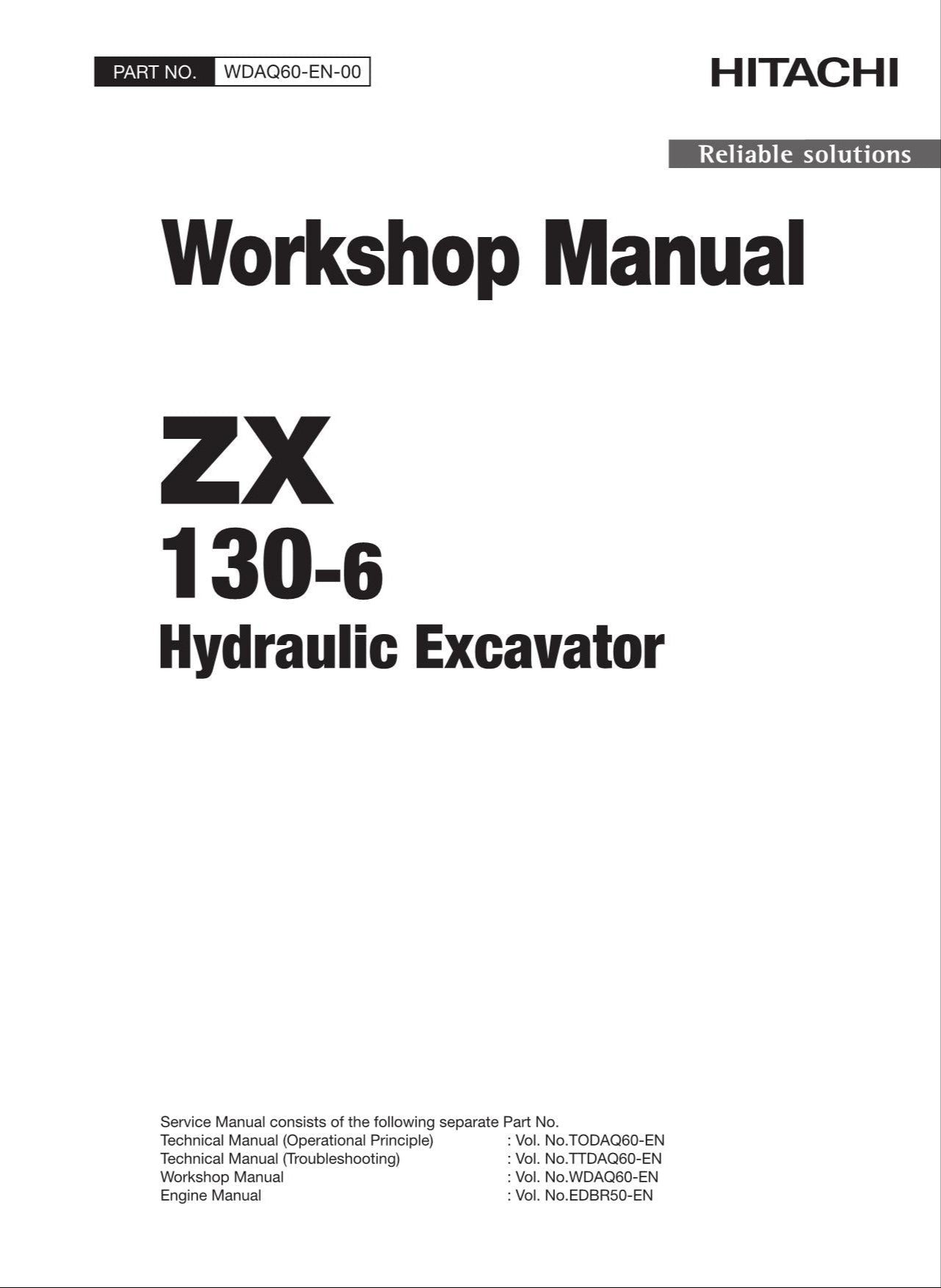 HITACHI ZAXIS ZX130-6 Excavator Workshop Service Manual