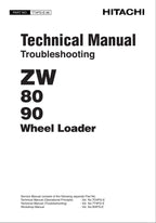 Hitachi ZW80 ZW90 Wheel Loader Technical Manual Troubleshooting +Schematics
