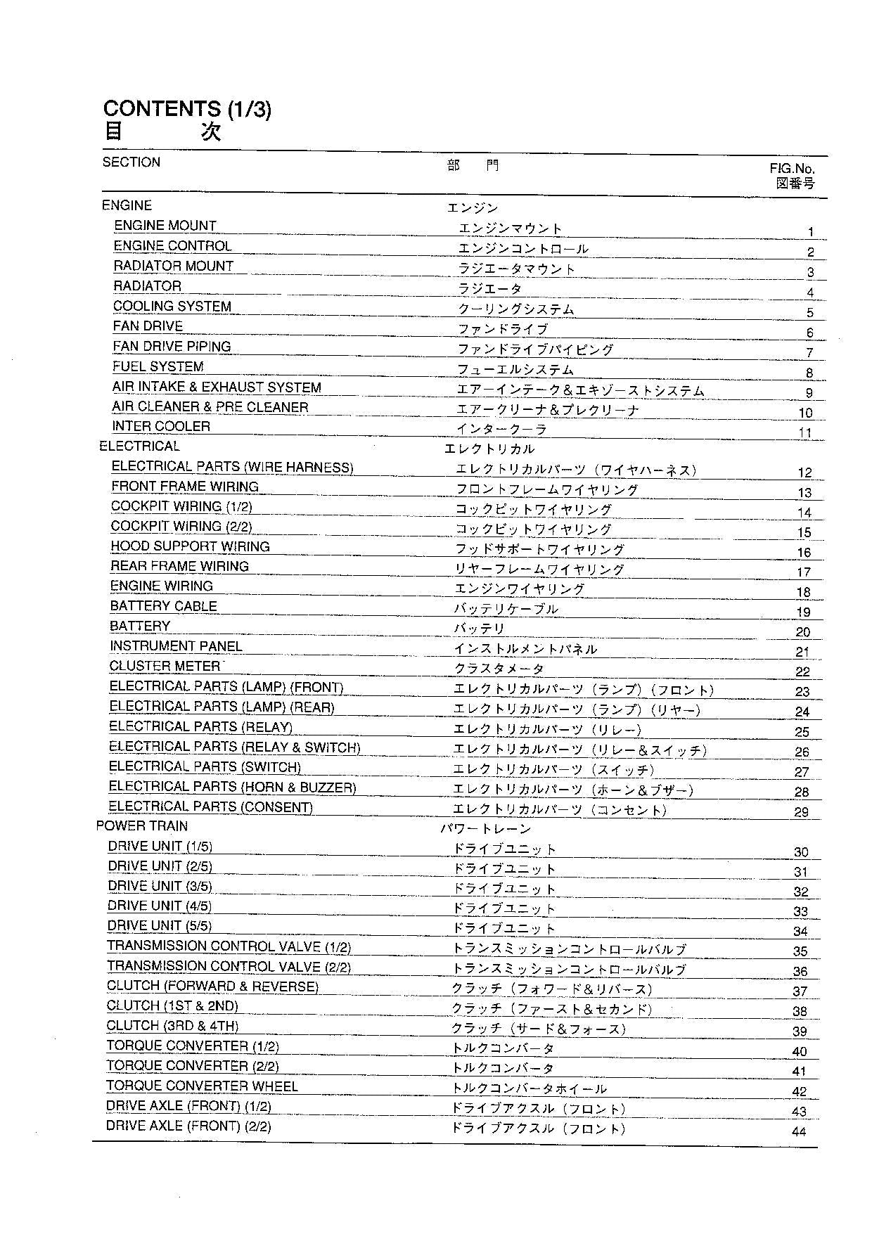 Hitachi LX360E Wheel Loader Parts Catalog Manual SN 001102-up