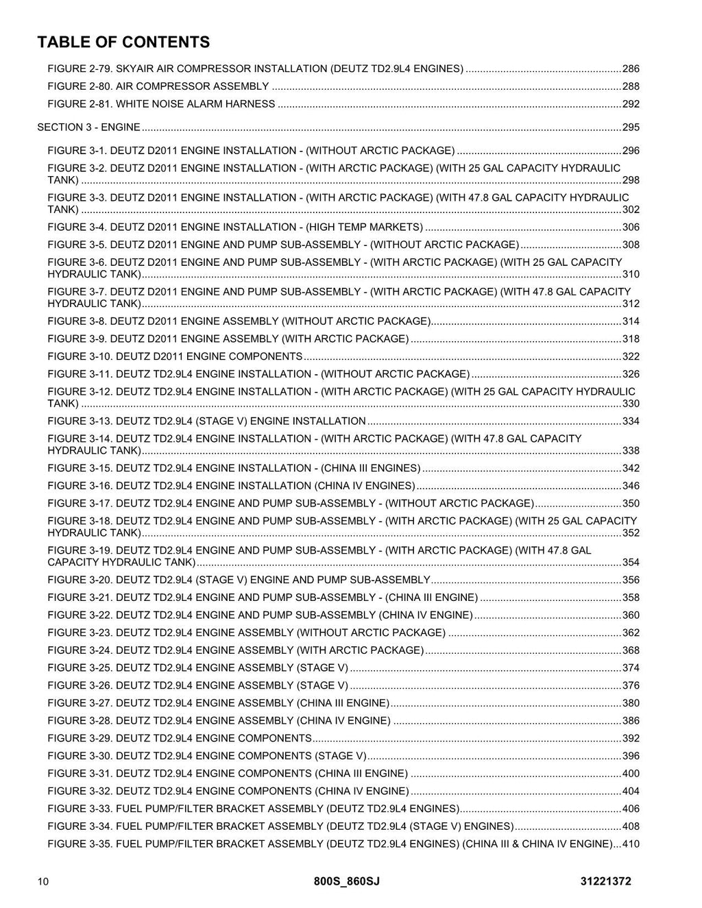JLG 800S 860SJ Boom Lift Parts Catalog Manual 31221372
