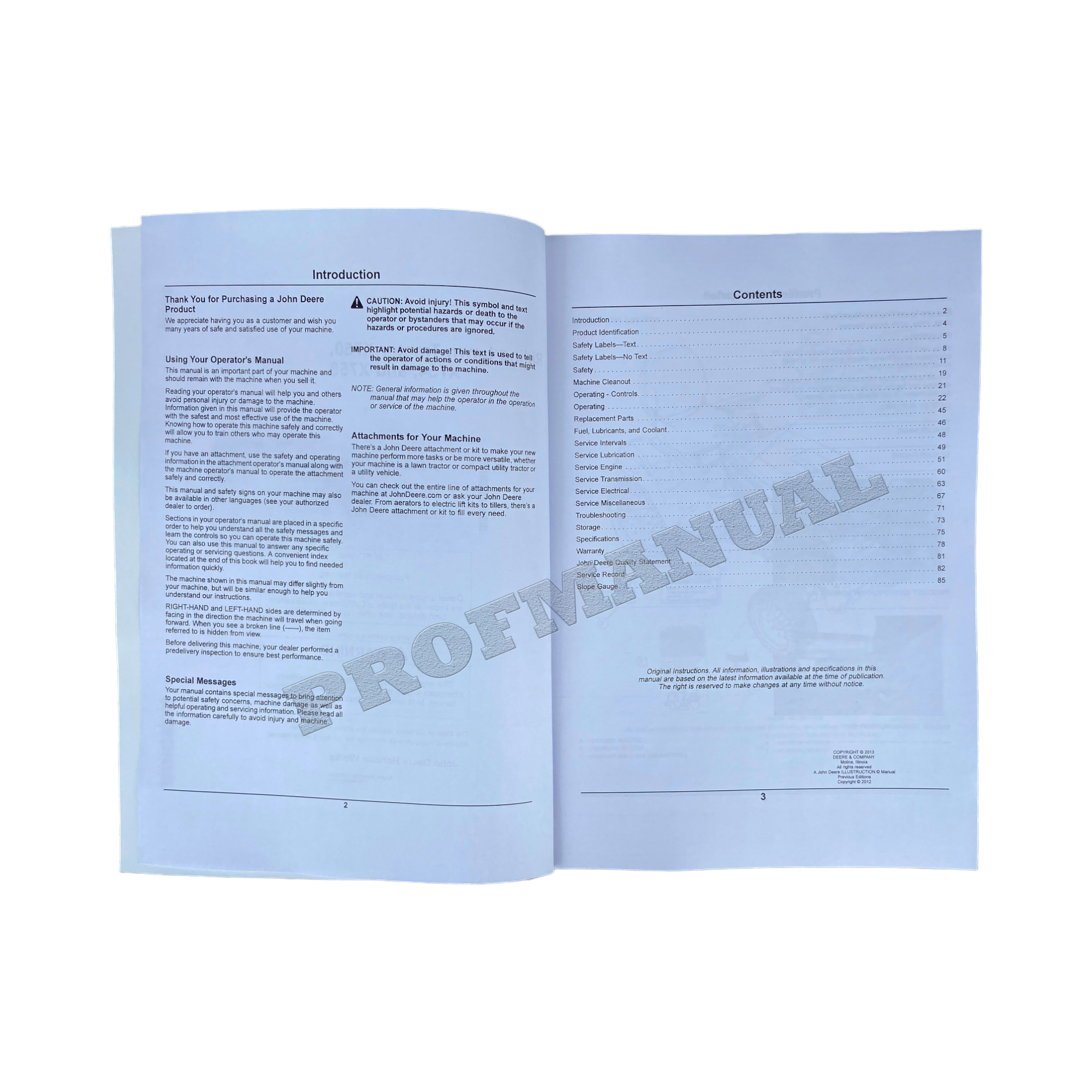 MANUAL DEL OPERADOR DEL TRACTOR JOHN DEERE X750 X754 X758 SER 020001 - 030000