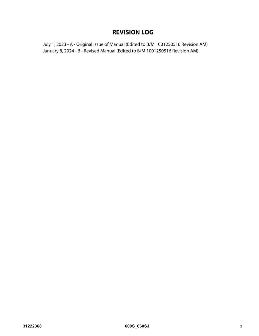 JLG 600S 660SJ Boom Lift  Parts Catalog Manual