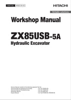 HITACHI ZAXIS ZX85USB-5A Excavator Workshop Service Manual
