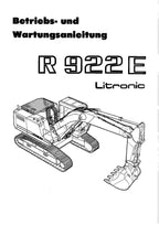 Liebherr ER922 Litronic Raupenbagger Betriebsanleitung Wartungsanleitung