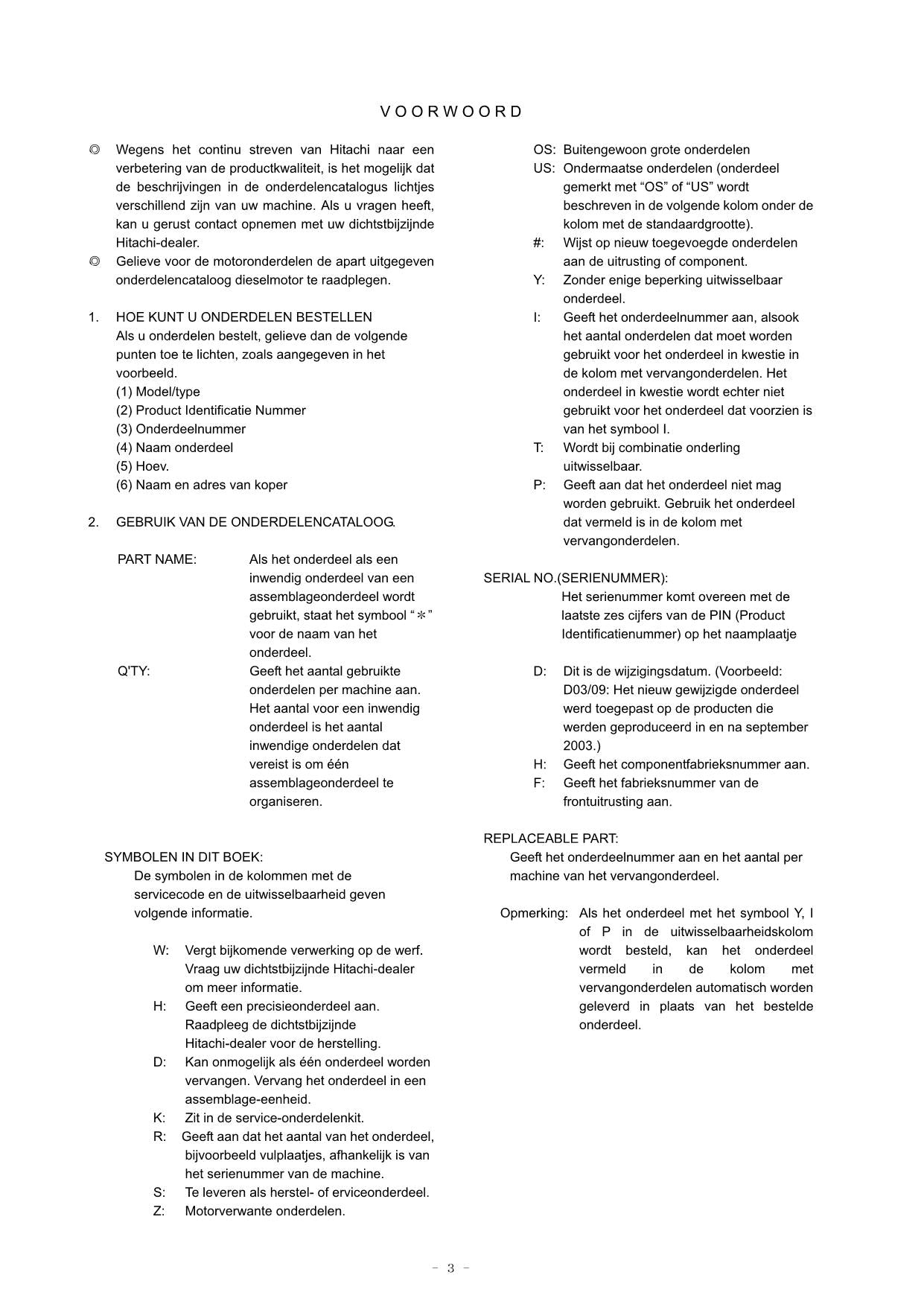 Hitachi ZW180-5A Wheel Loader Parts Catalog Manual SN 000101-up