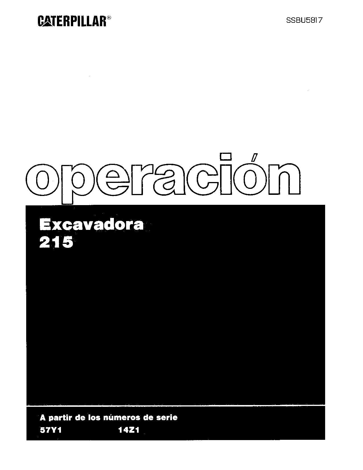 Caterpillar 215 Excavadora Manual de Operación y Mantenimiento Español