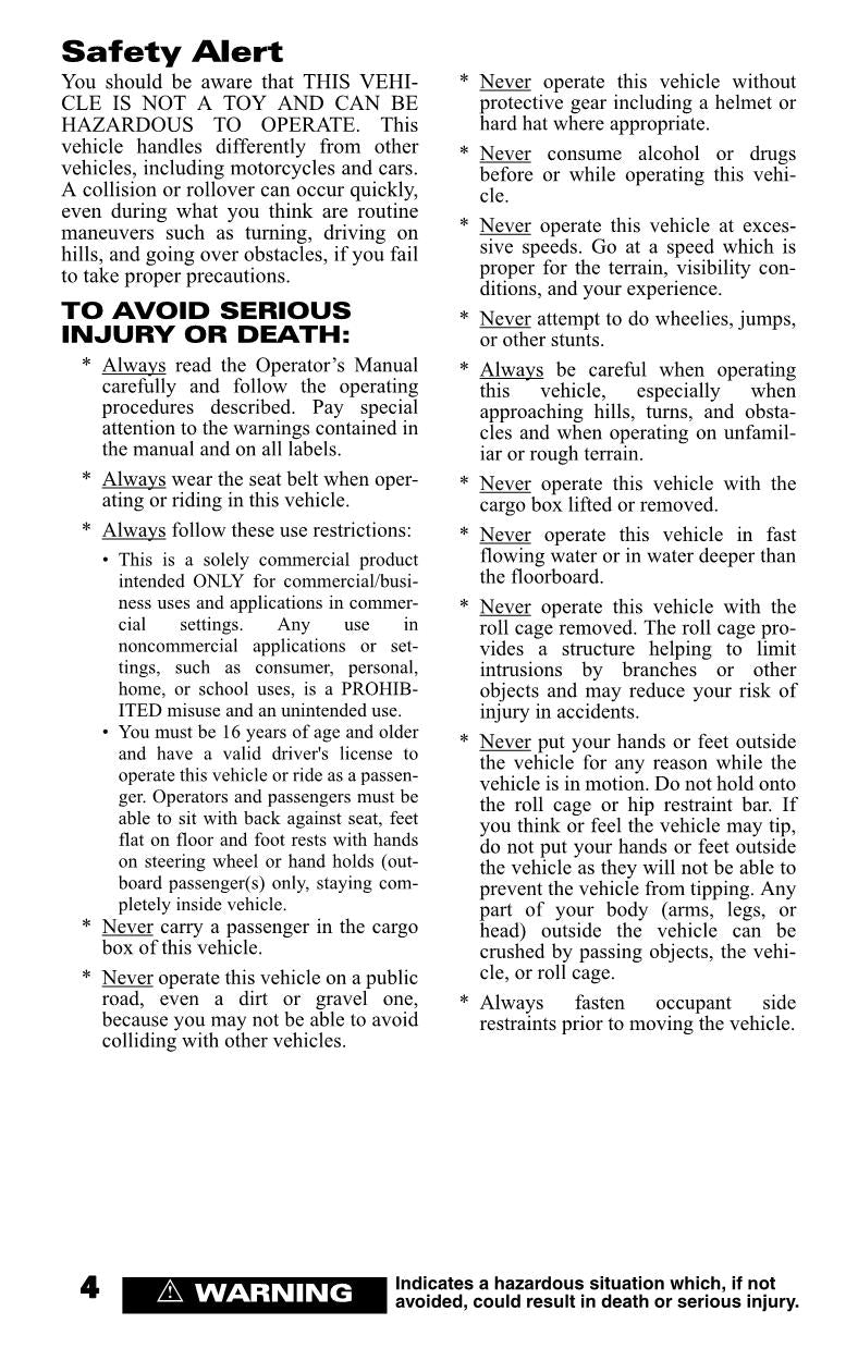 Manual del operador de mantenimiento y operación de UTV JLG 315G 615G