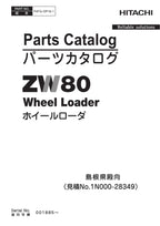 Hitachi ZW80 C.D.C.No.1N000-28349 Wheel Loader Parts Catalog Manual SN 001885-up